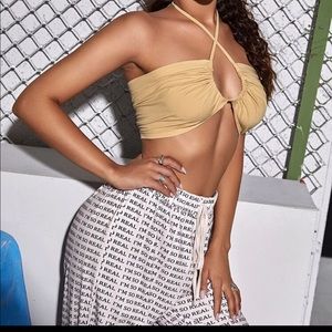 Shein Crop Cross Halter Top